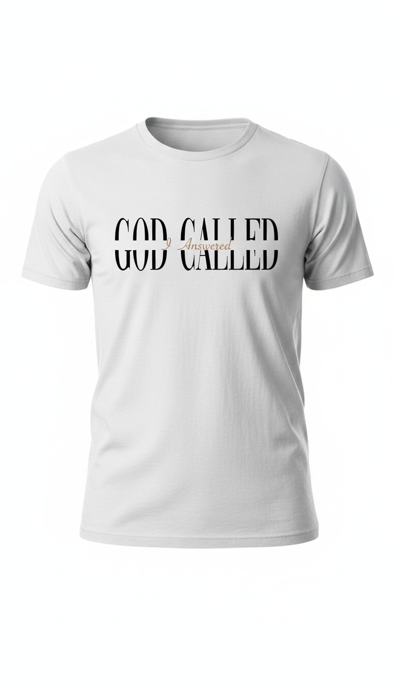 White T-shirt with black text reading 'God Called' on the front, displayed against a plain background.