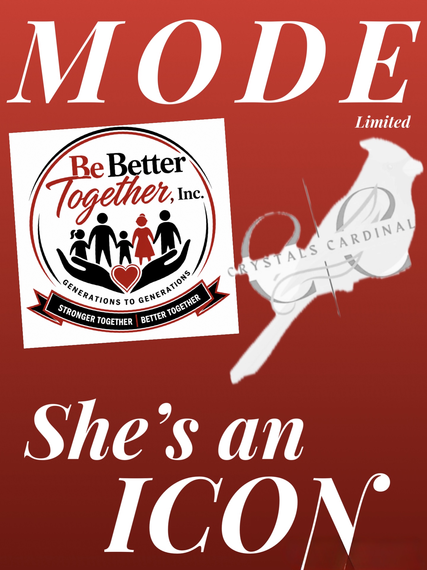Red background with white text, logo of Be Better Together, Inc., and a white silhouette of a dog.