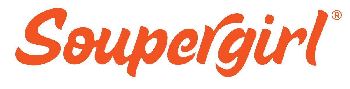 Soupergirl logo in orange text on black background