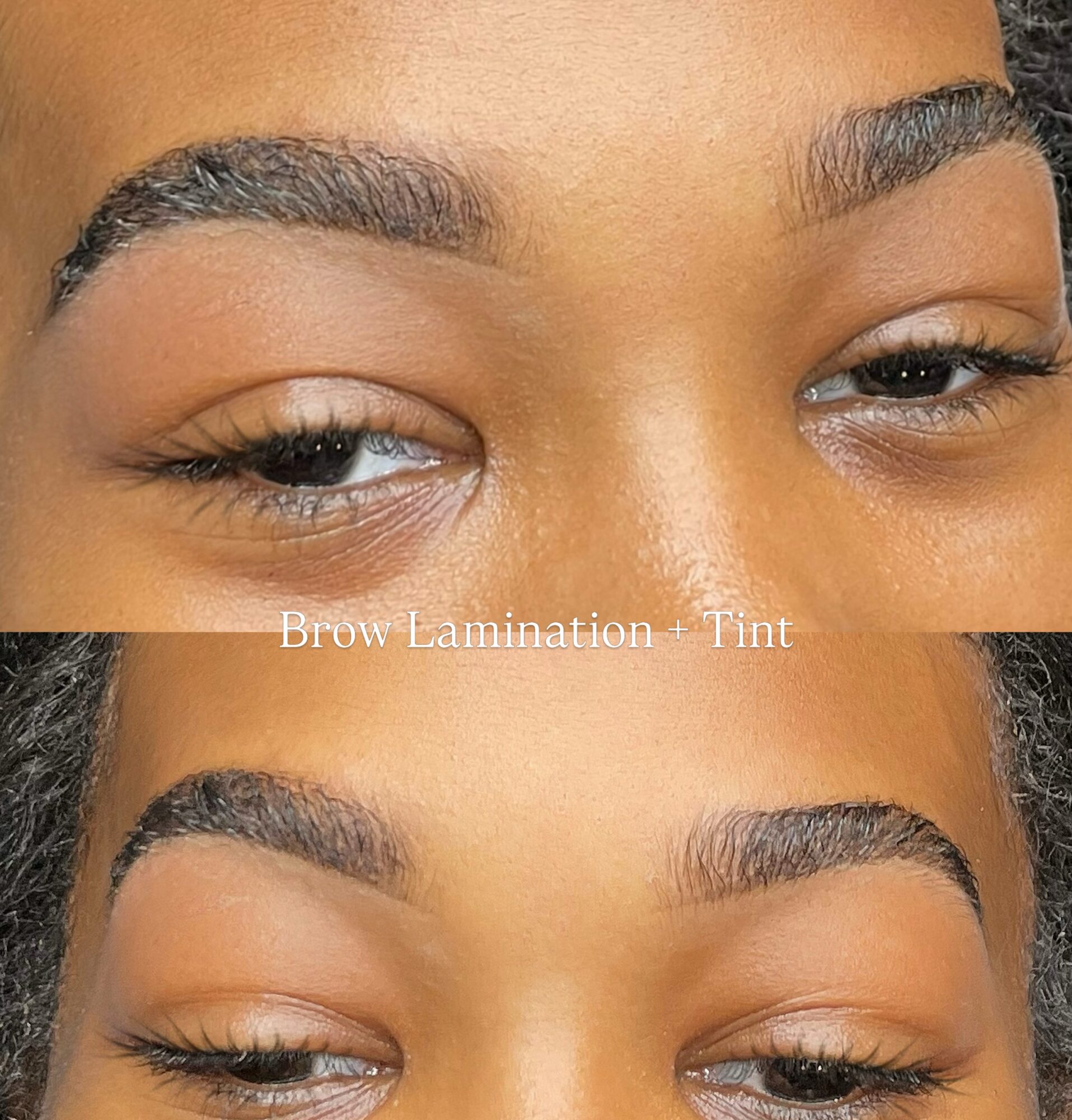 Close-up of a person's eyes and eyebrows with makeup, showing natural skin and well-groomed eyebrows.
